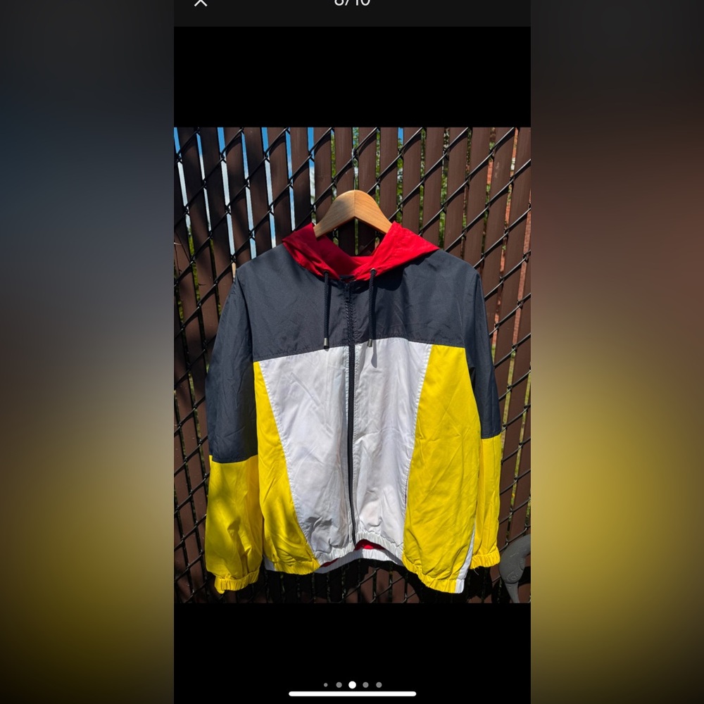 Topshop Red, Black, and Yellow Windbreaker